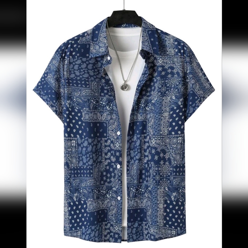 Men Paisley Print Shirt (Without Tee)